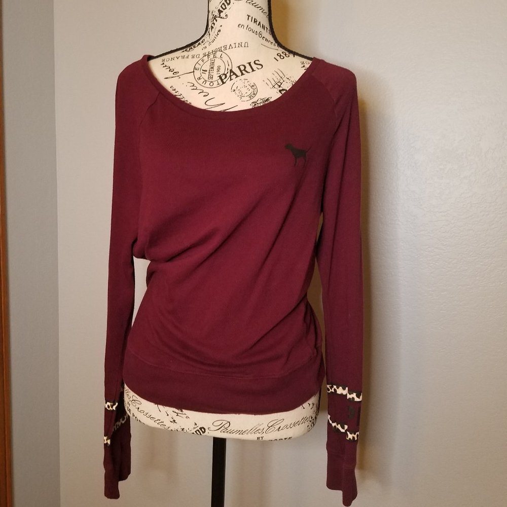 Pink Long Sleeve Cheetah Print Top